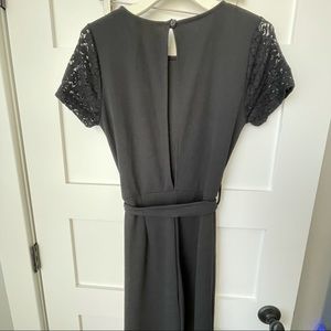 Coco 🇮🇹 large black wide leg tie waist romper